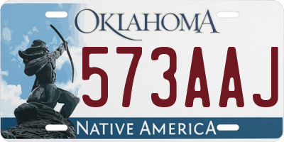 OK license plate 573AAJ