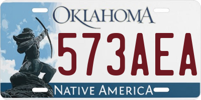 OK license plate 573AEA