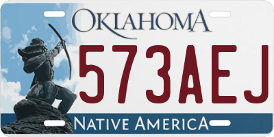 OK license plate 573AEJ