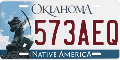 OK license plate 573AEQ