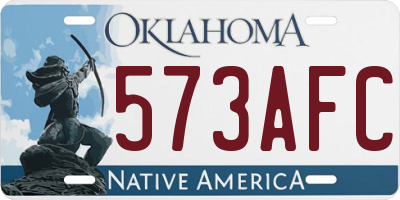 OK license plate 573AFC