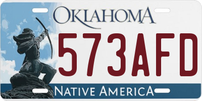 OK license plate 573AFD