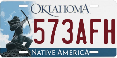 OK license plate 573AFH