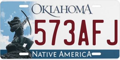 OK license plate 573AFJ