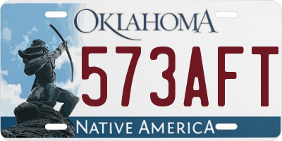 OK license plate 573AFT