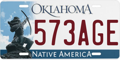 OK license plate 573AGE