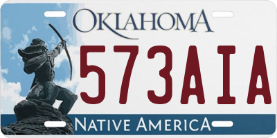 OK license plate 573AIA