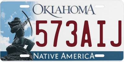 OK license plate 573AIJ