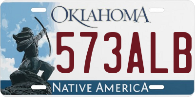 OK license plate 573ALB