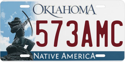 OK license plate 573AMC