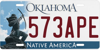 OK license plate 573APE