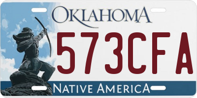 OK license plate 573CFA