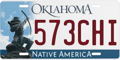 OK license plate 573CHI