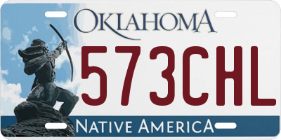OK license plate 573CHL