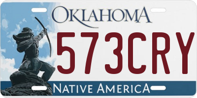 OK license plate 573CRY