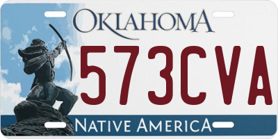 OK license plate 573CVA