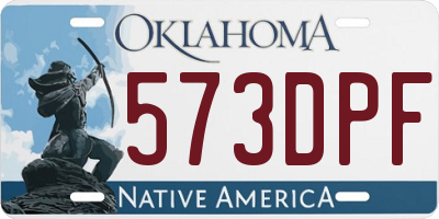 OK license plate 573DPF
