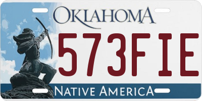 OK license plate 573FIE