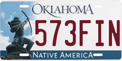 OK license plate 573FIN