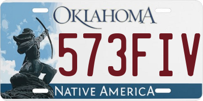 OK license plate 573FIV