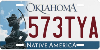 OK license plate 573TYA