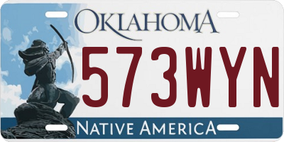 OK license plate 573WYN