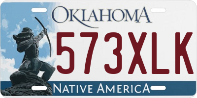 OK license plate 573XLK