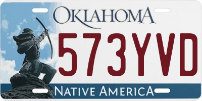 OK license plate 573YVD