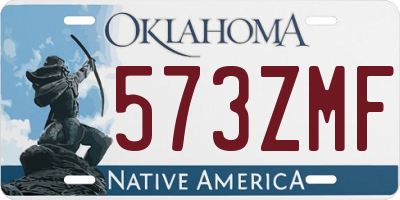 OK license plate 573ZMF