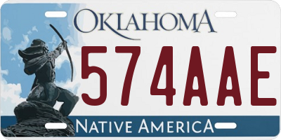 OK license plate 574AAE