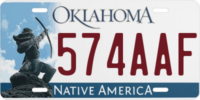 OK license plate 574AAF