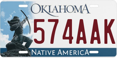 OK license plate 574AAK