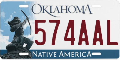 OK license plate 574AAL