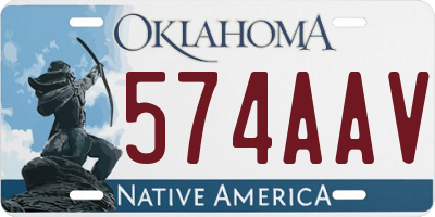 OK license plate 574AAV