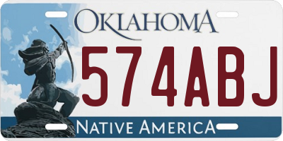 OK license plate 574ABJ