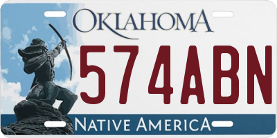 OK license plate 574ABN