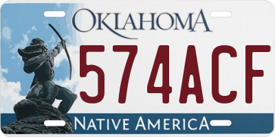 OK license plate 574ACF
