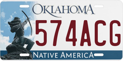 OK license plate 574ACG