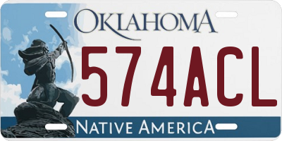 OK license plate 574ACL