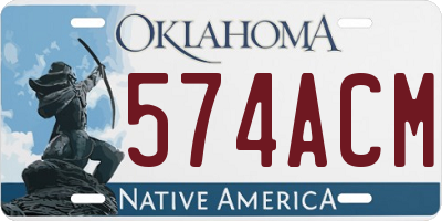 OK license plate 574ACM