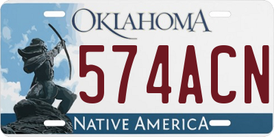 OK license plate 574ACN