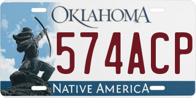 OK license plate 574ACP