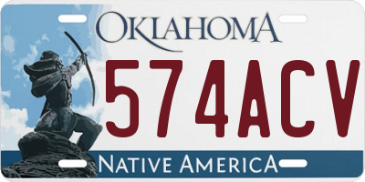 OK license plate 574ACV