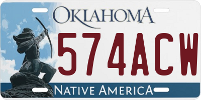 OK license plate 574ACW