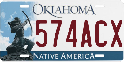 OK license plate 574ACX