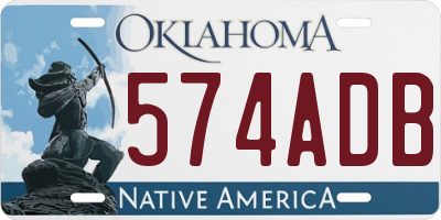 OK license plate 574ADB