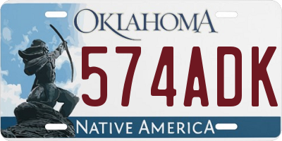 OK license plate 574ADK