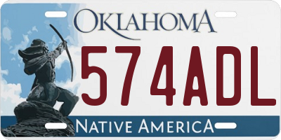 OK license plate 574ADL