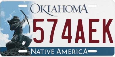 OK license plate 574AEK