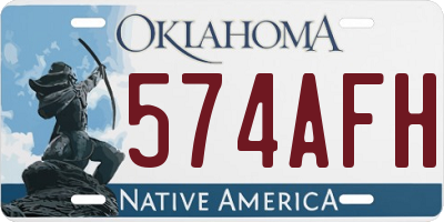OK license plate 574AFH